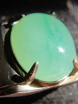 Icy Ice Light Green 100% Natural Burma Jadeite Jade Ring # 925 Sterling Silver # - £543.56 GBP