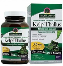 Nature&#39;s Answer Supplements Kelp 66 mg 100 vegetarian capsules Single Herb - $17.28