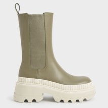 British Style Women Fashion Boots Mid-calf Platform Chunky Heel Solid Pu Leather - £42.39 GBP