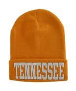 Tennessee Adult Size Winter Knit Cuffed Beanie Hat (Orange/White) - £13.54 GBP