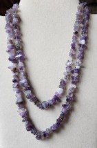 Handcrafted Natural Amethyst Chip Endless Necklace 34 Inches Long, 331.00 ctw - £9.49 GBP