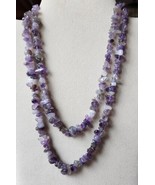 Handcrafted Natural Amethyst Chip Endless Necklace 34 Inches Long, 331.0... - £9.39 GBP
