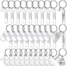 Gisafai 30 Pcs Engravable Stainless Steel Keychain Blanks Metal Blank fo... - $682.13 MXN