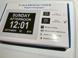 8” Digital Calendar, Clock with Day and Date for Elderly, Dementia Clock - £39.43 GBP