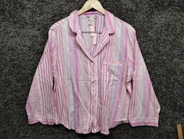 NWT Victoria Secret Sleep Shirt Women XL Pink Striped Sleepwear - $23.10