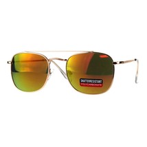 Unisex Designer Style Sunglasses Square Aviators Spring Hinge UV 400 - £14.69 GBP