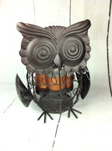 Punched Metal Owl Candle Holder Votive or Tealight Tabletop Luminary Farmhouse - £17.25 GBP