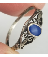 vintage blue lapis lazuli STERLING SILVER womens ring 925 stone size 8 - $46.23 CAD