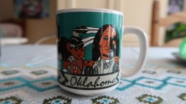 Vintage 90s OKLAHOMA Native American Coffee Mug 3.75&quot; - £22.15 GBP
