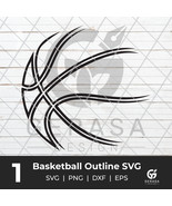 Basketball SVG, Sports Clip Art Silhouette, Basketball Black Outline , S... - $37.28 MXN