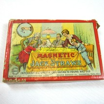Antique 1920 Magnetic Jack Straws Game Milton Bradley 4822 w/ Original Box - £39.86 GBP