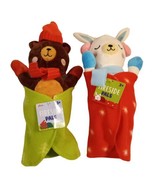 Grafix 2 Winter Fireside Pals Stuffed Plush Bear Bunny Blankets  2023 12... - £13.96 GBP