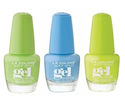 3 Pack L.A. Colors Creamy Neon Gel Nail Enamel Day Glow, Lucky &amp; Splashy - £11.83 GBP