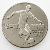 1978 World Cup Men&#39;s Soccer Argentina - Austria Silver Medal/ Token 40mm - £77.07 GBP