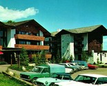 Alpenhof Lodge &amp; Sojourner Pensione Auto Teton Village Wyoming Wy Cromo ... - £3.17 GBP
