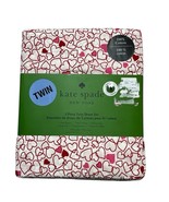 Kate Spade Twin Sheet Set Pink Red Outline Heart 3 Piece Cotton Love Val... - $43.43
