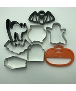 8 Halloween Cookie Cutters Bats Tombstone Cauldron Pumpkin Coffin Ghost Cat - $13.28 CAD