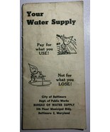 BUREAU OF WATER SUPPLY Baltimore (1953) small vintage 12-page booklet - $13.56 CAD