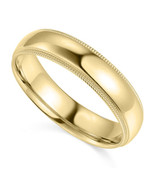 Genuine Solid 14k Yellow Gold 5mm Comfort-fit Milgrain Wedding Band Size... - $8,078.06 MXN+