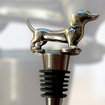 Doxie Weiner Dachshund Dog Metal Wine Bottle Stopper in Pewter - $14.80