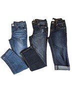 3X Justice Girls 10R Blue Denim Jeans Capris Distressed Dark Wash Set Of 3 - $18.81