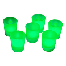 6 pieces GREEN Votive Tea Light LED Flameless St. Patrick&#39;s Day Decoration - £10.59 GBP