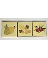 RUSS BERRIE &amp; Co Set of 3 Hand Painted Fall Harvest Trivets Acorn Apples... - $37.83 CAD