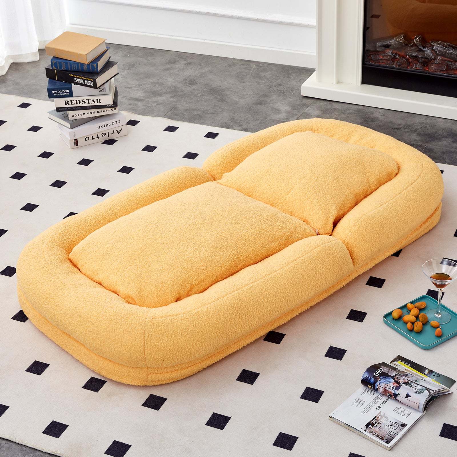 Yellow Teddy Folding Sofa Chair - 5-Position Adjustable Gaming Item image 9