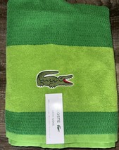 Lacoste ~ Bright Green Bath Towel 100% Cotton 30&quot; x 52&quot; Big Crocodile Logo - $32.66