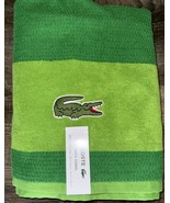 Lacoste ~ Bright Green Bath Towel 100% Cotton 30&quot; x 52&quot; Big Crocodile Logo - $44.66 CAD