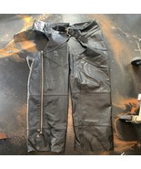 Harley Davidson Black Leather Motorcycle Chaps Size XL lined - $126.30 CAD