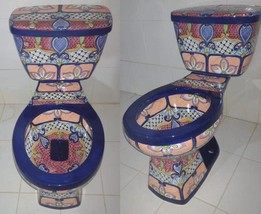 Mexican Talavera Ceramic Toilet Hand Painted  - Linares - - $22,462.85 MXN
