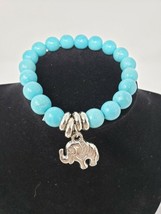 Tibetan Silver Turquoise Stone Bead Elephant Bracelet - New - £7.01 GBP