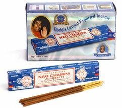 Satya Nag Champa Incense Sticks AGARBATTI Export Quality Fragrance 15x12 Packet - £13.73 GBP