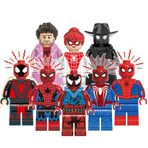 8pcs Spider-Man Noir Spinneret Peter B. Parker Scarlet Spider Minifigures Set - £15.71 GBP