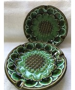 Made in Japan- two-high Glaze-8”-ashtrays-beautiful green Mid Century look - $25.00