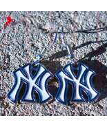 New York Yankees Dangle Earrings, Sports Earrings, Baseball Fan Earrings... - £3.10 GBP