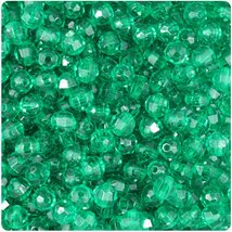 BeadTin Emerald Transparent 6mm Faceted Round Craft Beads (600pcs) - $2.59