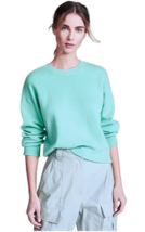 $345 Vince Two Layer Cashmere Top Medium Aqua Blue Cotton Inner Layer Cozy NWT - $150.58