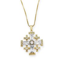 Nazareth Store 18k Yellow Gold Plated Crusaders Jerusalem Cross Pendant ... - $21.90