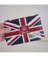 Harrods Small Vinyl Zip Pouch Bag UK Union Jack Flag Print Clutch Purse ... - $24.99