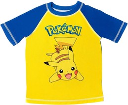 Pokemon Pikachu UPF-50+ Rash Guard Swim Top Shirt Nwt Boys Size 4, 5-6 Or 7 - £14.77 GBP