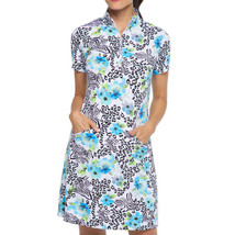 NWT Ladies IBKUL EVA PERIWINKLE Short Sleeve Mock Golf Dress - size Large - £62.92 GBP