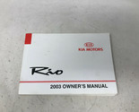 2003 Kia Rio Owners Manual Handbook OEM H02B23009 - £11.65 GBP