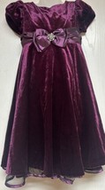 Bonnie Jean Burgundy Velvet Fancy Christmas Holiday Girls size 6 - £12.89 GBP