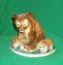 Vtg German Porcelain Ursula Mother Bear Cub Gdr Grafenthal Germany Figure Statue - £81.25 GBP