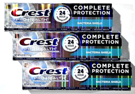 3 Crest Pro Health Complete Protection Bacteria Shield Fluoride Toothpaste 4oz. - £20.53 GBP