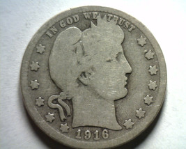 1916-D Barber Quarter Dollar Good+ G+ Nice Original Coin Bobs Coins Fast Ship - £10.39 GBP