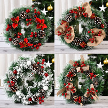Christmas Artificial Pinecone Red Berries Wreath Front Door Window Decoration - £11.98 GBP+