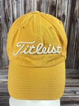 Titleist Golf Yellow Orange Embroidered Adjustable Strap Back Hat - £7.66 GBP
